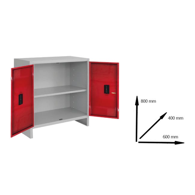 Leroymerlin Armadio Basso Pratiko L In Acciaio Rosso L 60 X H 80 X P 40 Cm 2 Ante Da Interno
