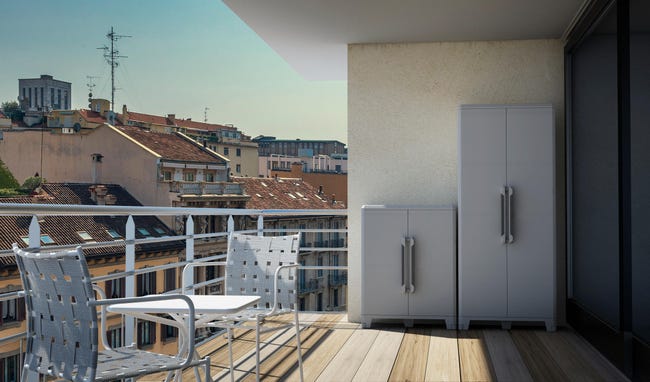 Leroymerlin Armadio Basso Trasforming Modular 2 In Resina Grigio L 78 X H 102 X P 44 Cm 2 Ante Adatto Per Interno/esterno