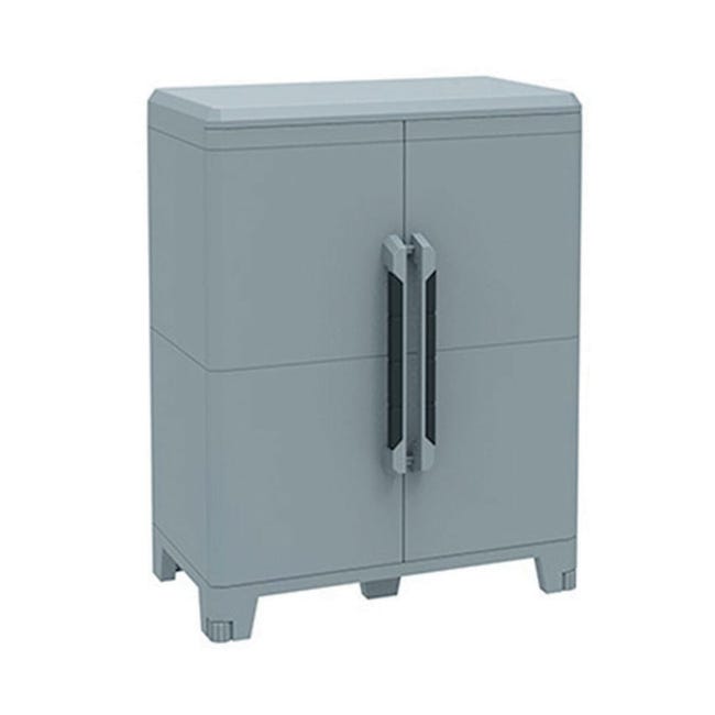 Leroymerlin Armadio basso Trasforming Modular 2 in resina grigio L 78 x H 102 x P 44 cm 2 ante adatto per interno/esterno