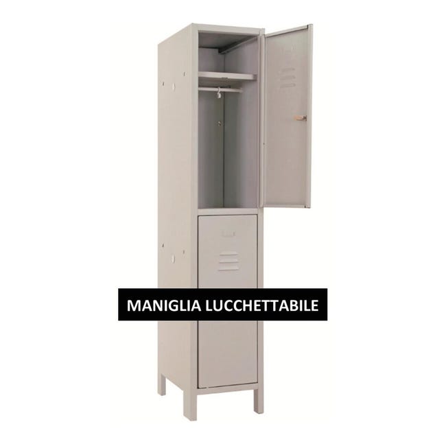 Leroymerlin Armadio Spogliatoio Monoblocco-Multi P35/G In Acciaio Grigio L 36 X H 179.5 X P 35 Cm 2 Ante Da Interno