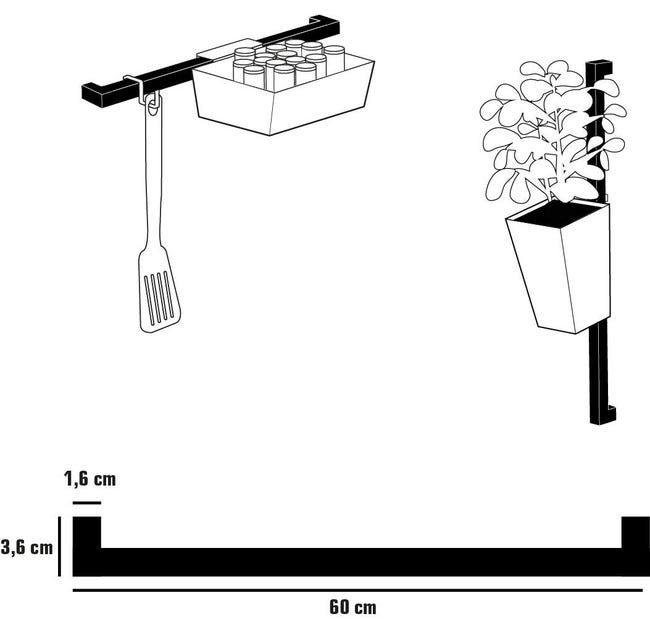 Leroymerlin Barra Sottopensile Gancio Grigio P 8 Cm