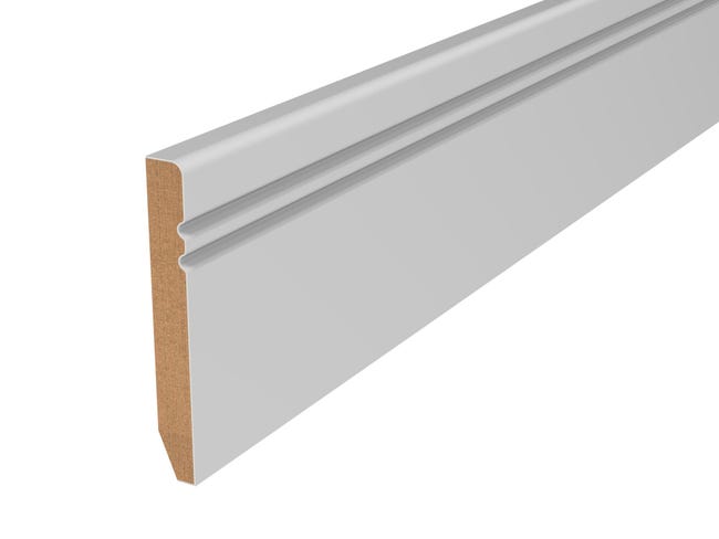 Leroymerlin Battiscopa Classic Ducale In Mdf Bianco Sp 10 Mm X H 8 X L 220 Cm / 2.2 M