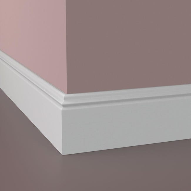 Leroymerlin Battiscopa Classic Ducale In Mdf Bianco Sp 15 Mm X H 10 X L 240 Cm / 2.4 M