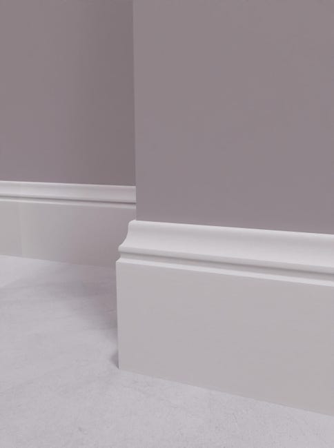 Leroymerlin Battiscopa Classic Ducale in mdf bianco Sp 15 mm x H 10 x L 240 cm / 2.4 m