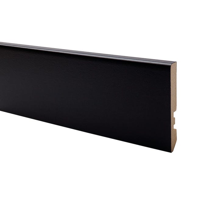 Leroymerlin Battiscopa Classic In Mdf Nero Sp 10 Mm X H 7 X L 220 Cm / 2.2 M