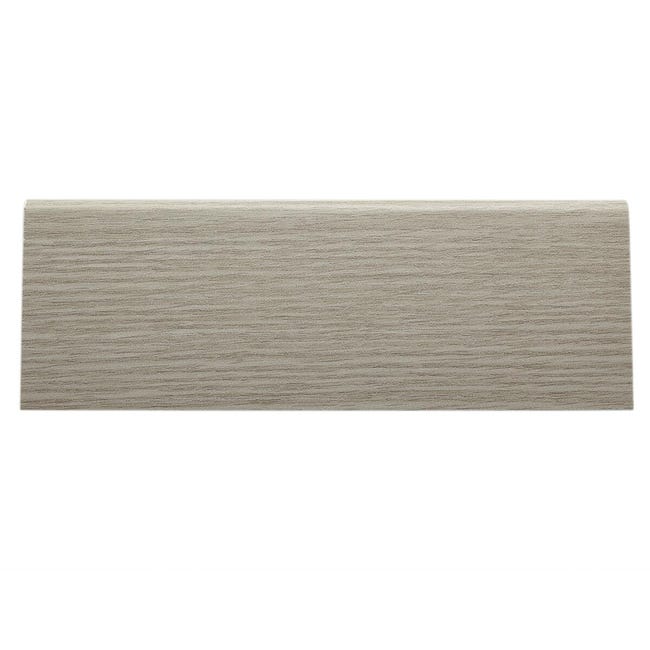 Leroymerlin Battiscopa Con Passacavo Classic In Mdf Rovere Grigio Sp 15 Mm X H 7 X L 240 Cm / 2.4 M