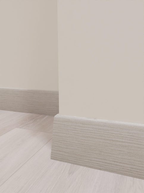 Leroymerlin Battiscopa Con Passacavo Classic In Mdf Rovere Grigio Sp 15 Mm X H 7 X L 240 Cm / 2.4 M