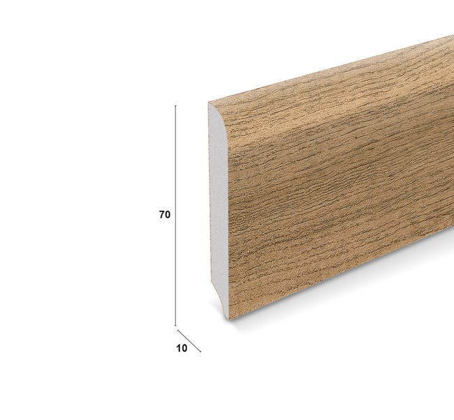 Leroymerlin Battiscopa Sestriere In Pvc Rovere Antico Sp 1 Mm X H 7 X L 240 Cm / 2.4 M