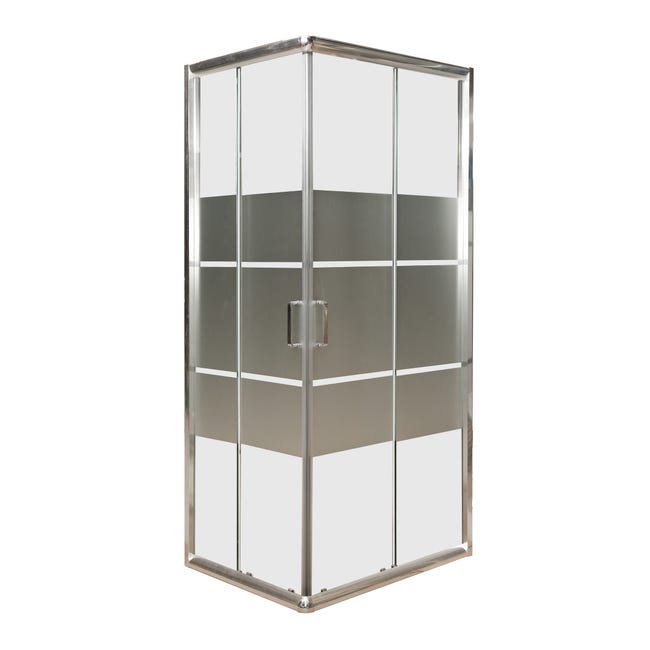 Leroymerlin Box Doccia Con Ingresso Angolare Scorrevole Holay Rettangolare L 90 X L 70 X H 190 Cm In Vetro Sp. 8 Mm Serigrafato Cromo