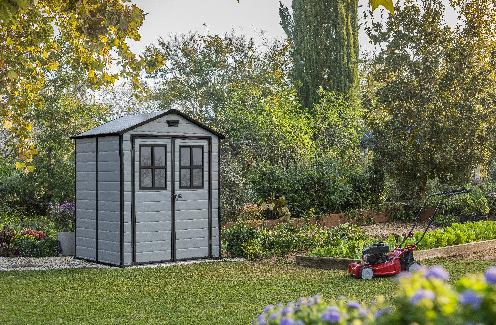 Leroymerlin Casetta Da Giardino KETER In Polipropilene Exclusive Grigio Chiaro Con Porta Doppio Battente Superficie Totale 2.81 M² E Spessore Parete 16 Mm