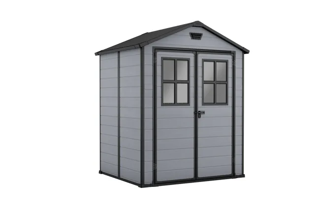 Leroymerlin Casetta da giardino KETER in polipropilene Exclusive Grigio chiaro con porta doppio battente superficie totale 2.81 m² e spessore parete 16 mm