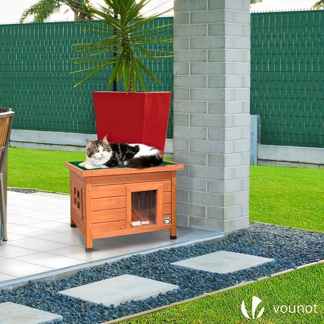 Leroymerlin Casetta Per Gatti In Legno Con Finestra E Porta Cuccia Casa Per Gatti 57x45x43cm