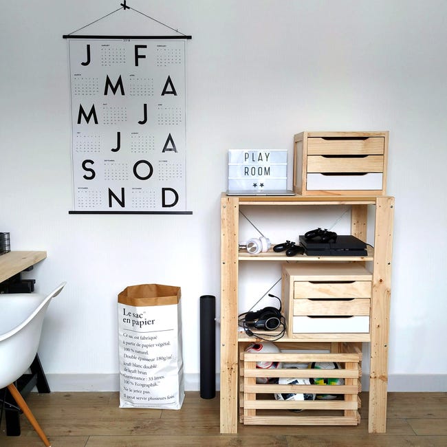 Leroymerlin Cassettiera A Colonna Con 3 Cassetti Natura 3 Cassetti L 39 X P 30 X H 29.5 Cm Beige E