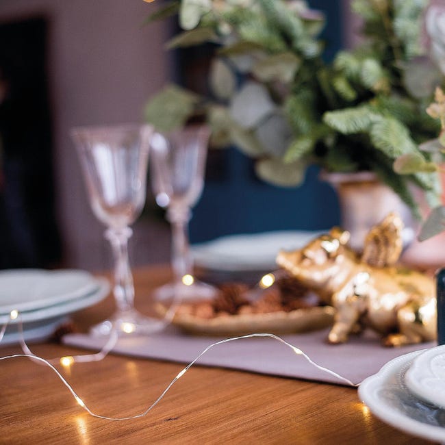 Leroymerlin Catena Luminosa 10 Lampadine LED Bianco Caldo 1 M