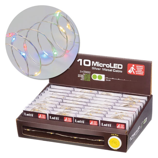 Leroymerlin Catena Luminosa 10 Lampadine LED Multicolore Micro 1 M