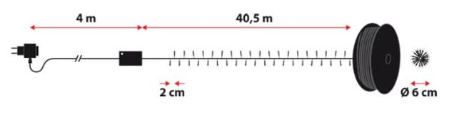 Leroymerlin Catena Luminosa 2000 Lampadine LED Bianco Caldo Led Mini Cluster 40.5 M