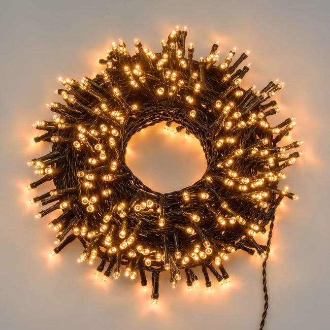 Leroymerlin Catena Luminosa 600 Lampadine LED Bianco Caldo 24.5 M