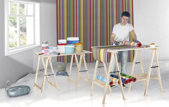 Leroymerlin Cavalletto Pino Professionale L 73.5 X P 73.5 X H 75.5 Cm Legno Naturale