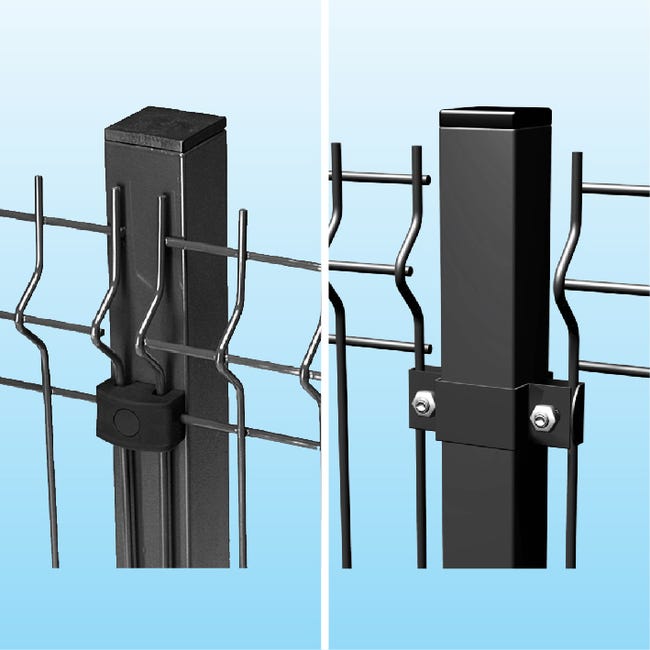 Leroymerlin Collare Di Fissaggio In ACCIAIO FERRO BULLONI Doppio Quadrato H 3.5 Cm X L 11 Cm X L 11 Cm Antracite