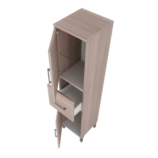 Leroymerlin Colonna Per Mobile Bagno SYMOA 1 Cassetto 2 Ante P 33.5 X L 31.5 X H 148 Cm Rovere Naturale Legno