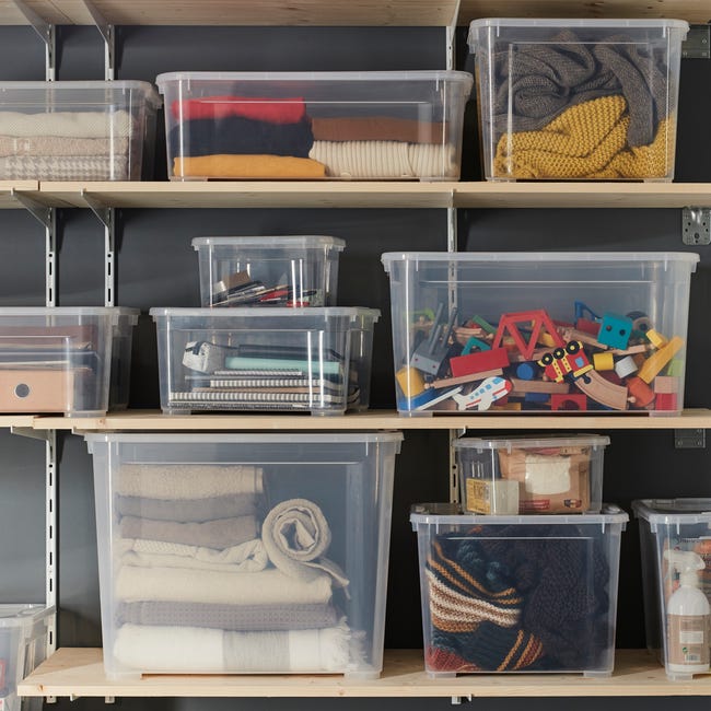 Leroymerlin Contenitore Spaceo S L 38 X H 28.5 X P 26.5 Cm Trasparente