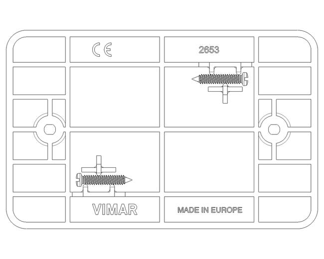 Leroymerlin Coperchio Per Scatola Di Montaggio 3 Moduli Coperchio Rett.per Scatola Inc.3M Bianco VIMAR