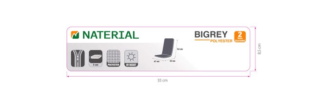 Leroymerlin Cuscino Per Sedia A Sdraio In Poliestere BIGREY Verde 97 X 47 X Sp 3 Cm