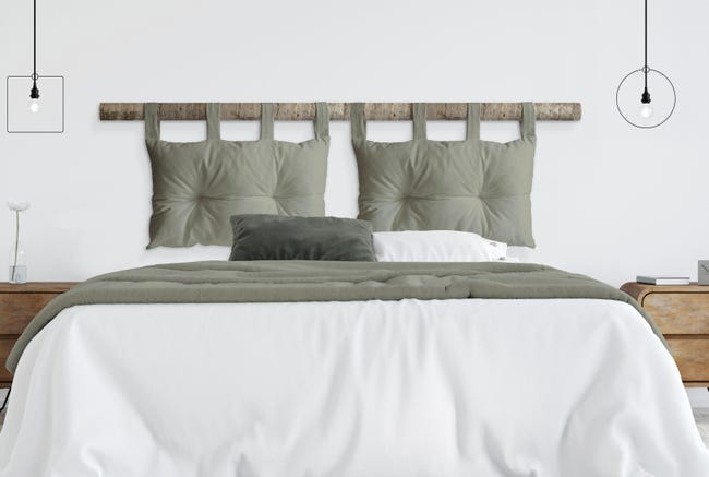 Leroymerlin Cuscino Testata Letto Ecopelle Grigio Chiaro 45 X 70 Cm