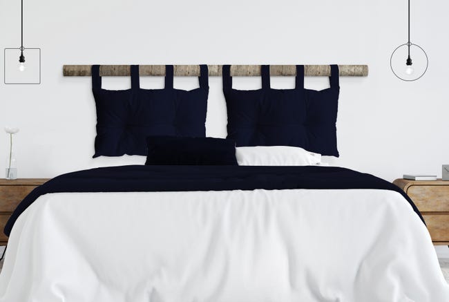 Leroymerlin Cuscino Testata Letto Panama Navy 45 X 70 Cm