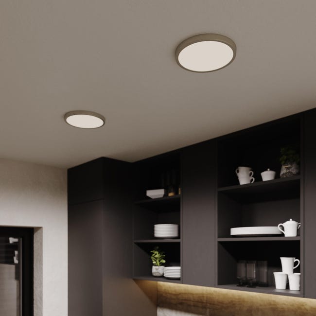 Leroymerlin Faretto Fisso Da Incasso LED Sanoa Tondo Nichel Foro Incasso 22 5 Cm Luce Passaggio Dal Bianco Caldo Al Bianco Neutro