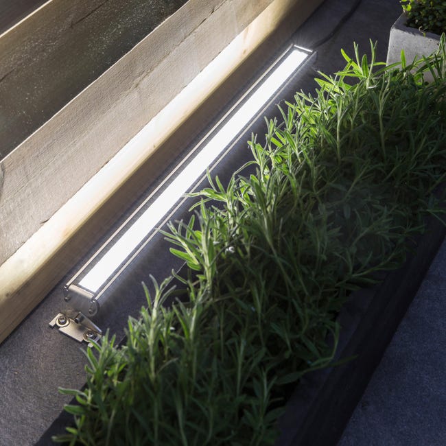 Leroymerlin Faro da esterno Cypress in alluminio argento Modulo LED 17.5W INSPIRE