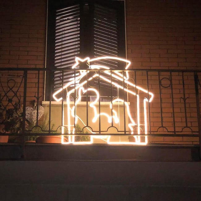 Leroymerlin Figura Natalizia Presepe Luminoso 1320 Lampadine Bianco Caldo H 115 Cm