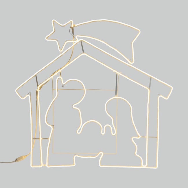 Leroymerlin Figura Natalizia Presepe Luminoso 1320 Lampadine Bianco Caldo H 115 Cm