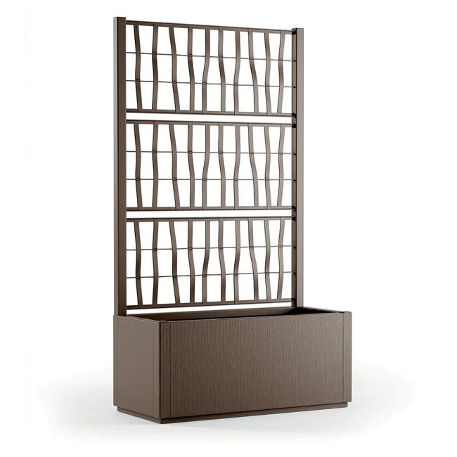 Leroymerlin Fioriera con grigliato ETHICA STEFANPLAST in polipropilene tortora H 140 x L 80 x P 36 cm