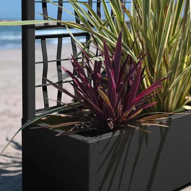 Leroymerlin Fioriera Con Grigliato ETHICA STEFANPLAST In Polipropilene Antracite H 140 X L 80 X P 36 Cm