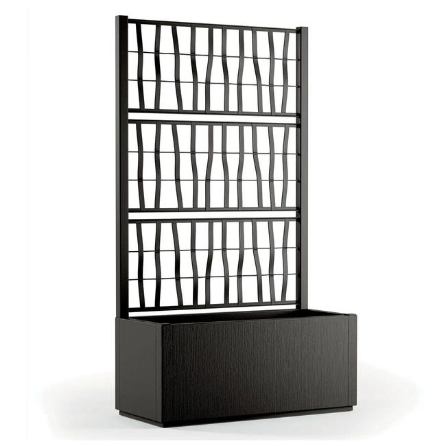 Leroymerlin Fioriera con grigliato ETHICA STEFANPLAST in polipropilene antracite H 140 x L 80 x P 36 cm