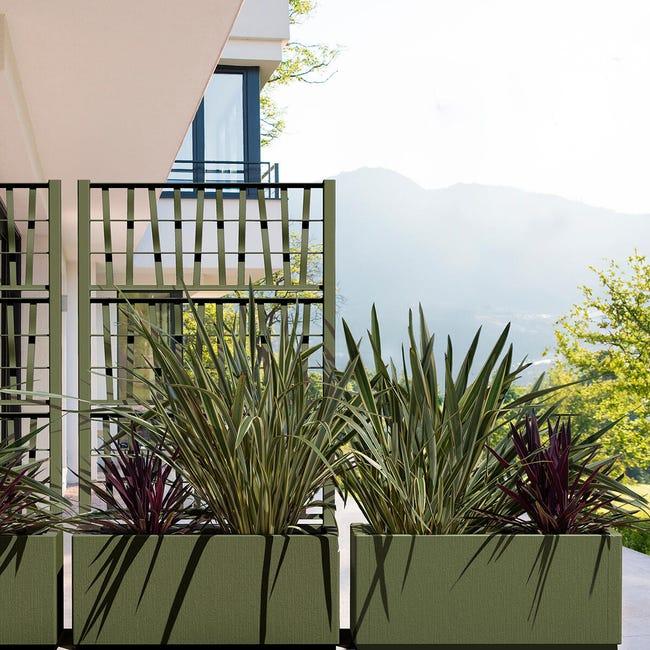 Leroymerlin Fioriera Con Grigliato ETHICA STEFANPLAST In Polipropilene Verde Oliva H 140 X L 80 X P 36 Cm