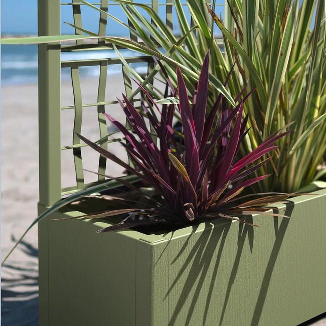 Leroymerlin Fioriera Con Grigliato ETHICA STEFANPLAST In Polipropilene Verde Oliva H 140 X L 80 X P 36 Cm