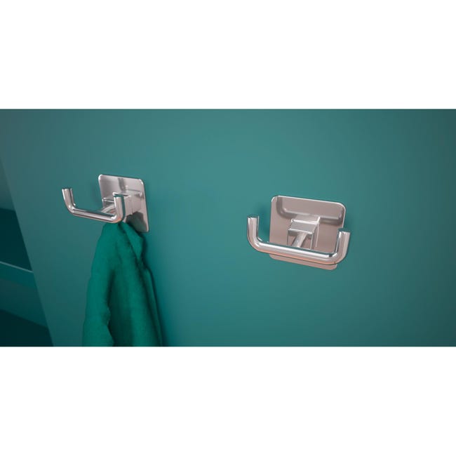 Leroymerlin Gancio adesivo METAFORM Cold Wind 2 ganci portata massima kg