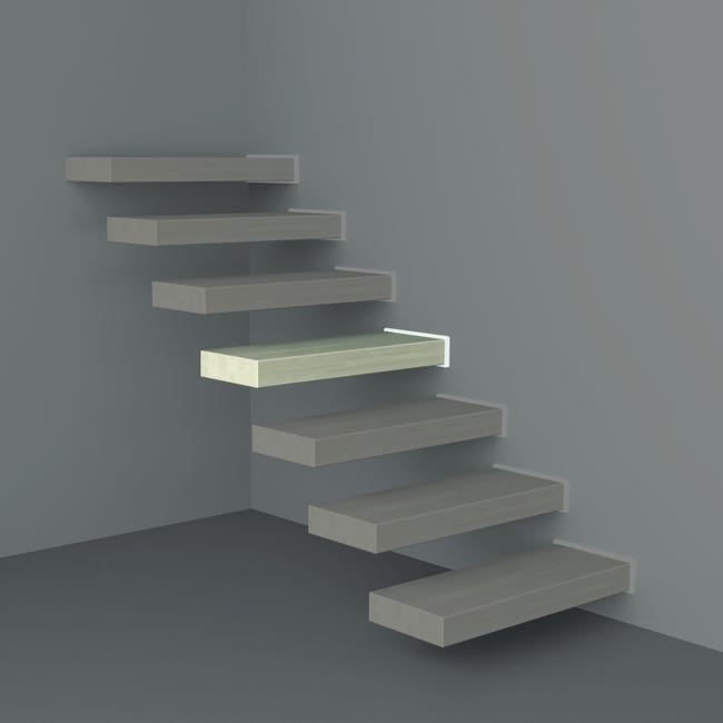 Leroymerlin Gradino Wall in legno bianco L 900 mm H 300 mm