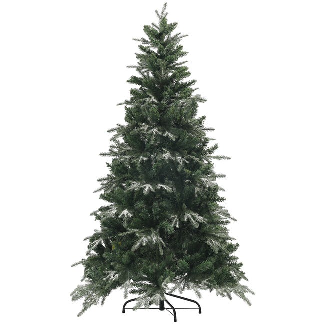 Leroymerlin HOMCOM Albero di Natale Innevato con 850 Rami e Design a Sezioni in Plastica e Acciaio Ø110x180 cm Verde