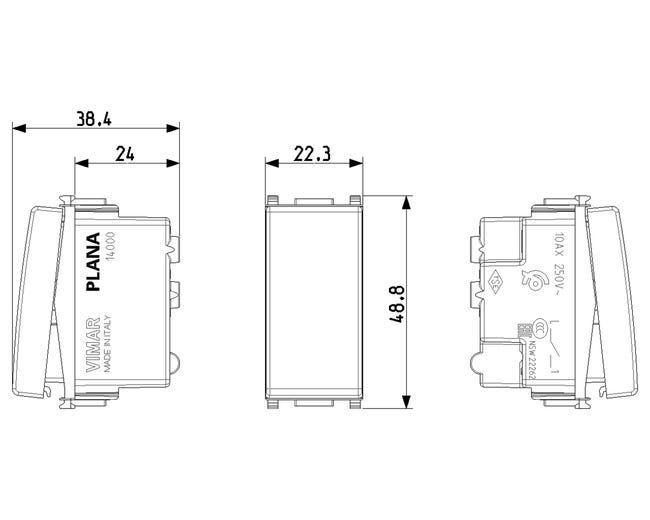 Leroymerlin Interruttore Unipolare Interruttore 1P 10AX Bianco Plana VIMAR Bianco