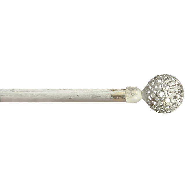 Leroymerlin Kit bastone per tenda estensibile da 120 a 210 cm Boccia Fiore in ferro verniciato nero bronzo Ø 20 mm