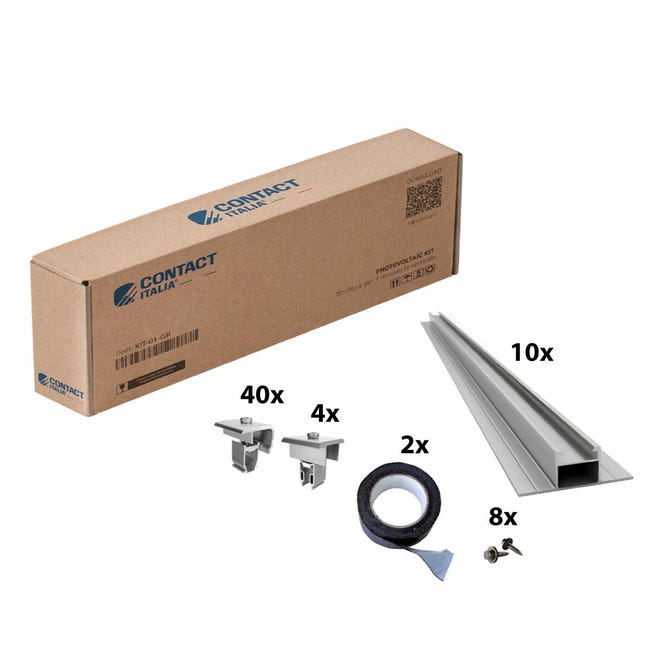 Leroymerlin Kit installazione pannello fotovoltaico KIT-04-GR di 4 moduli su lamiera grecata