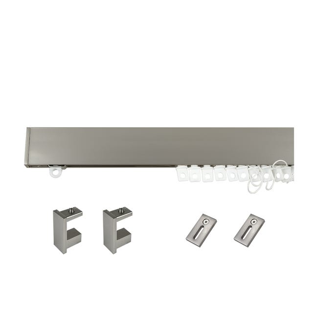 Leroymerlin Kit per binario tenda per onda semplice futura senza corda nickel in alluminio 160 cm
