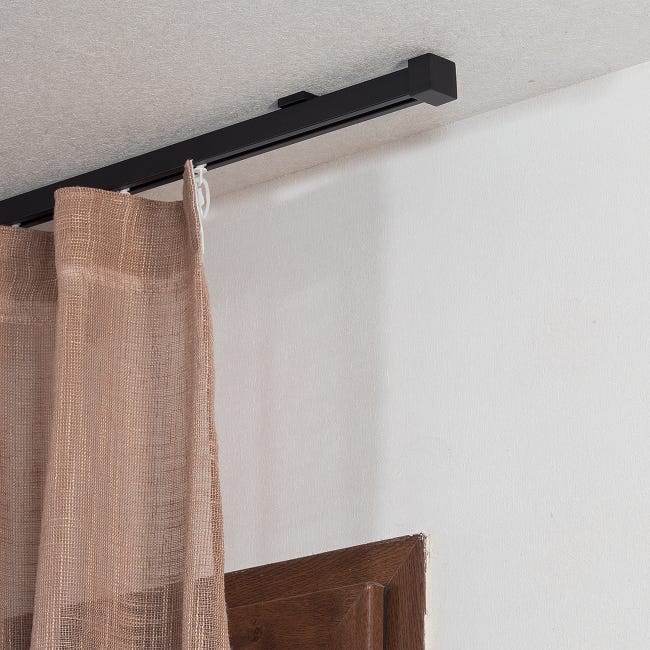 Leroymerlin Kit Per Binario Tenda Per Onda Semplice Square Senza Corda Nero In Alluminio 200 Cm