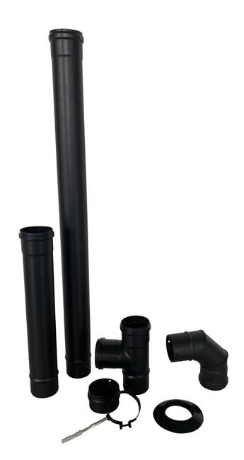 Leroymerlin Kit per canna fumaria stufa a pellet in smalto smaltato Ø 80 mm