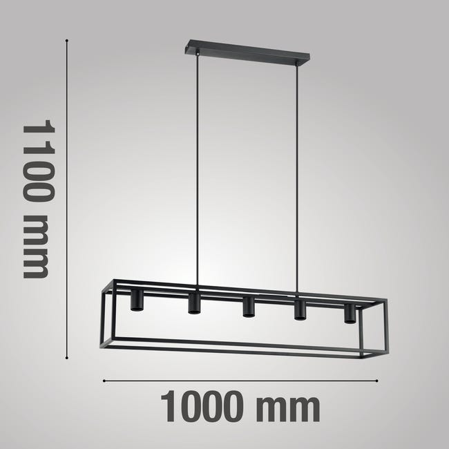 Leroymerlin Lampadario Design Eldrick Nero 5x E27 INSPIRE