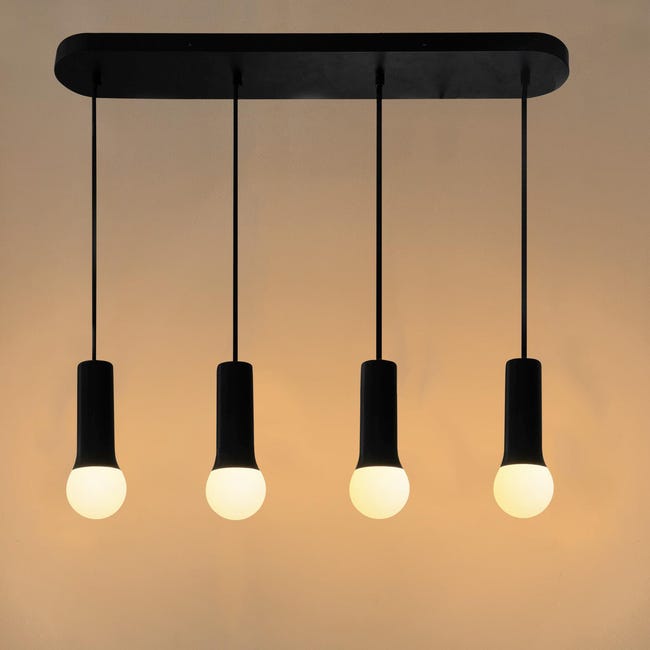 Leroymerlin Lampadario Design Hoki Nero 4x E27 INSPIRE