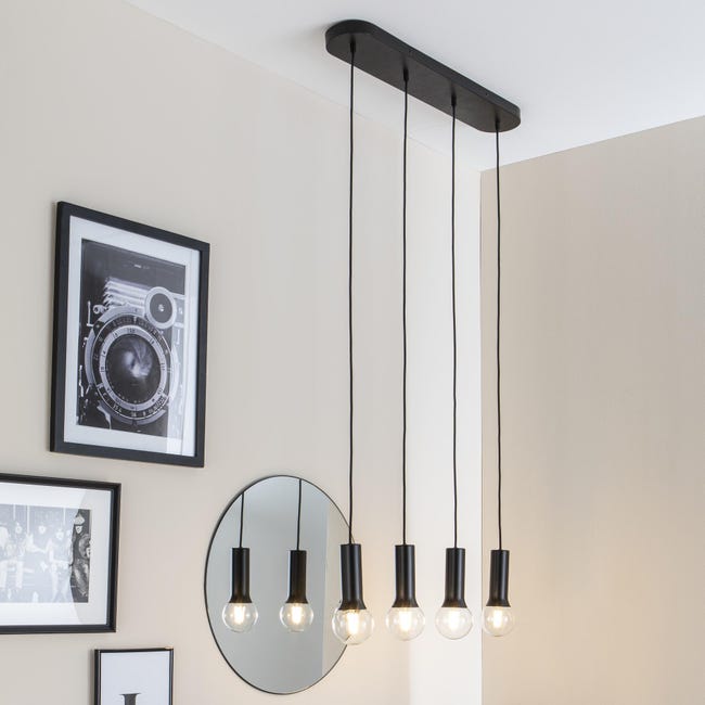 Leroymerlin Lampadario Design Hoki Nero 4x E27 INSPIRE